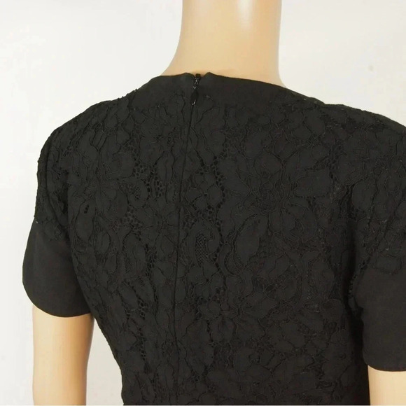 Valentino Black White Lace Aline Midi Short Sleeve Dress - Picture 5 of 11